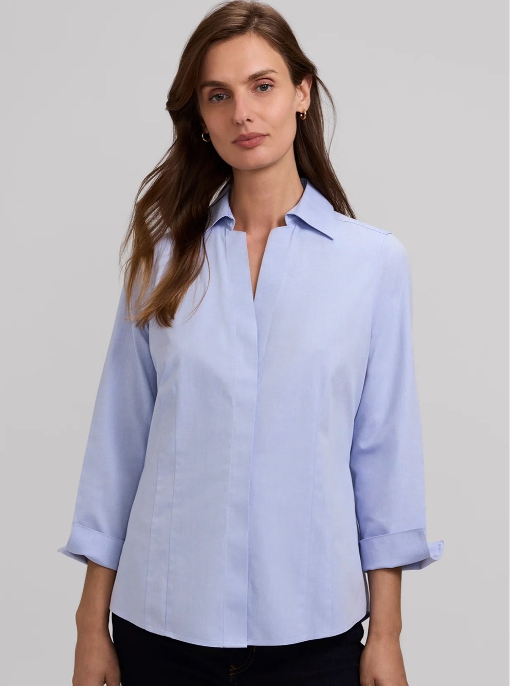 Taylor No Iron 3/4 Length Button Down